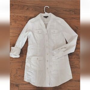 PaperWhite White Button Down Shirt Dress